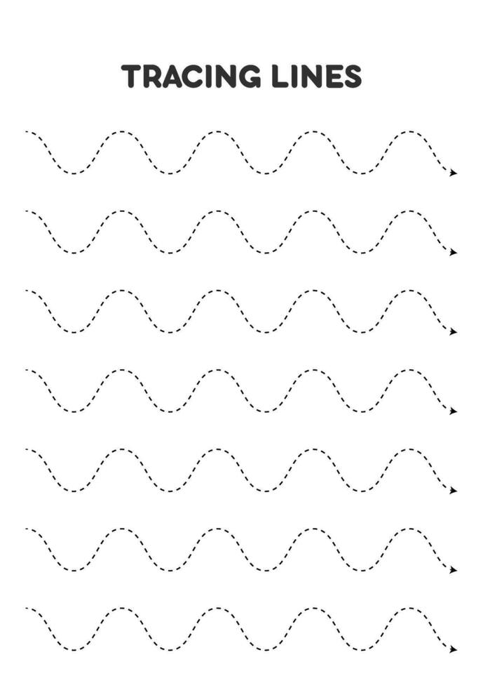 tracé lignes. feuilles de travail pour enfants. préscolaire éducation. vecteur