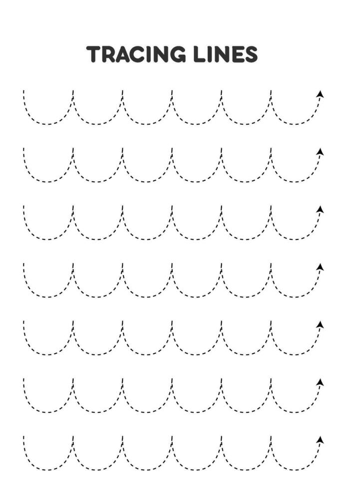 tracé lignes. feuilles de travail pour enfants. préscolaire éducation. vecteur