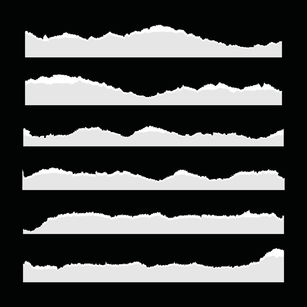 ensemble de feuilles de papier déchirées vecteur