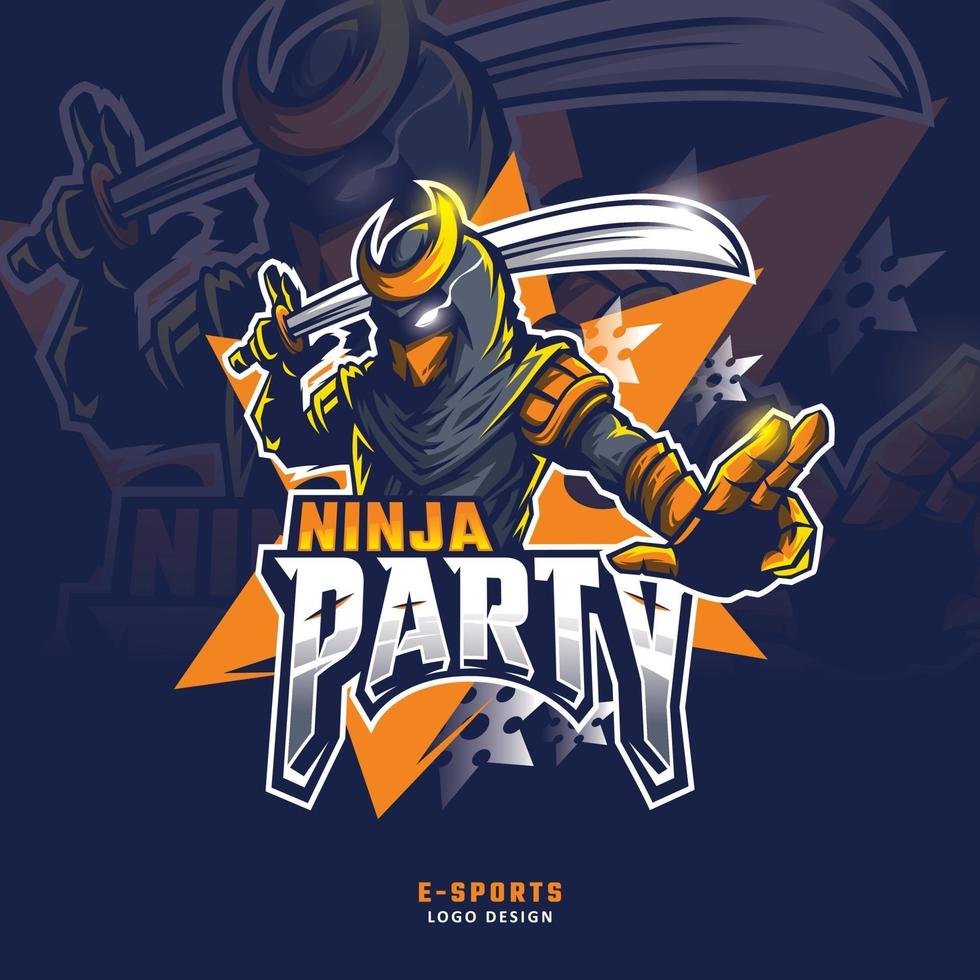 ninja mascotte logo esport vecteur