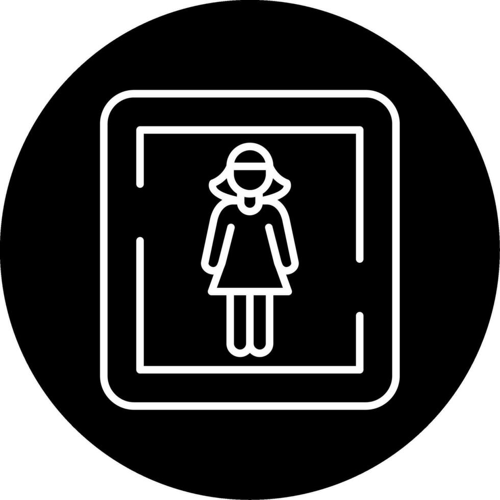 femelle toilette signe vecteur icône