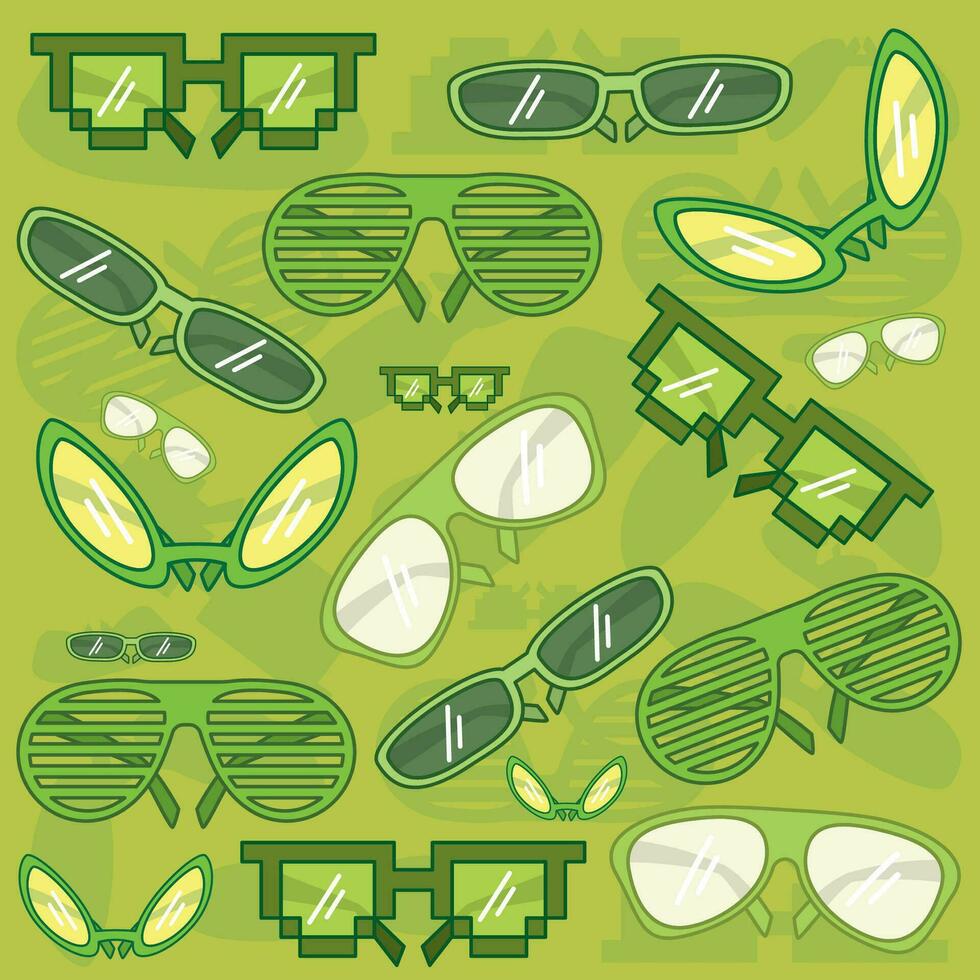 tendance lunettes sans couture modèle Contexte vecteur illustration