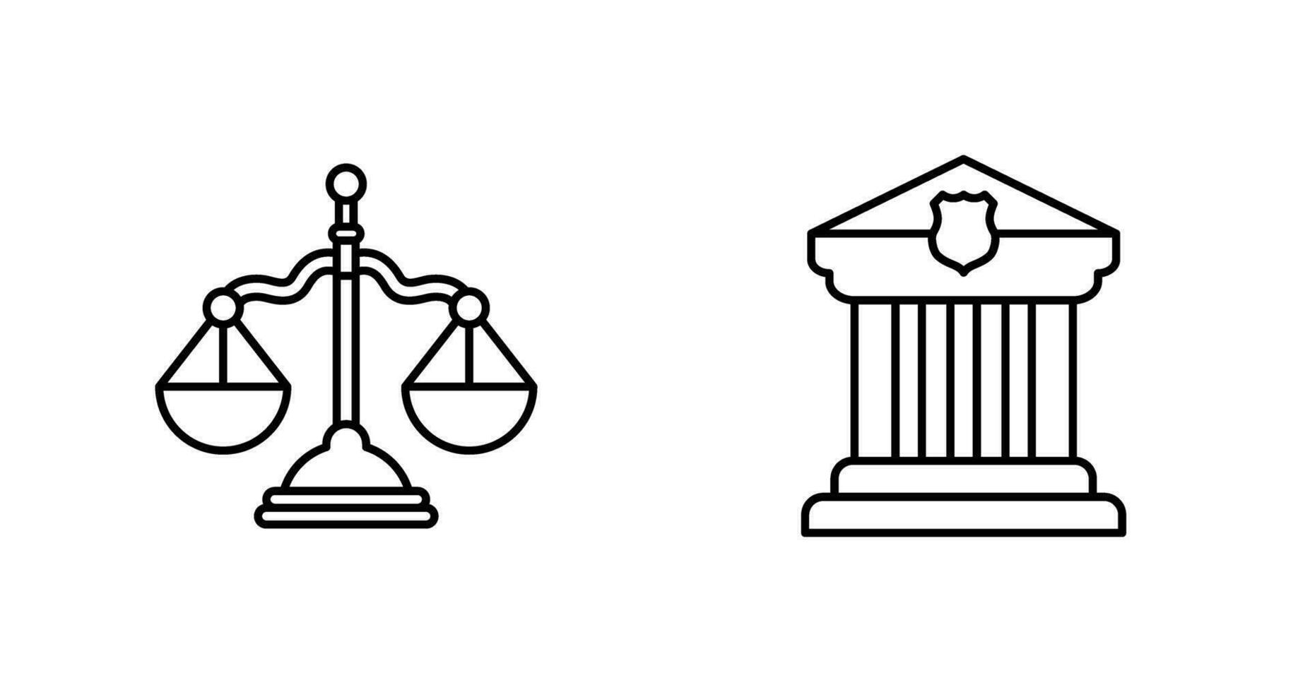 équilibre et tribunal icône vecteur