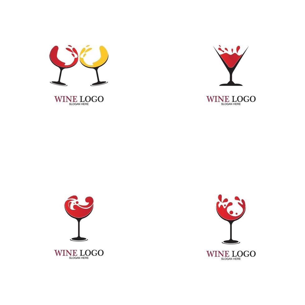 Modèle de conception de logo de vin. Illustration vectorielle de l'icône-vecteur vecteur