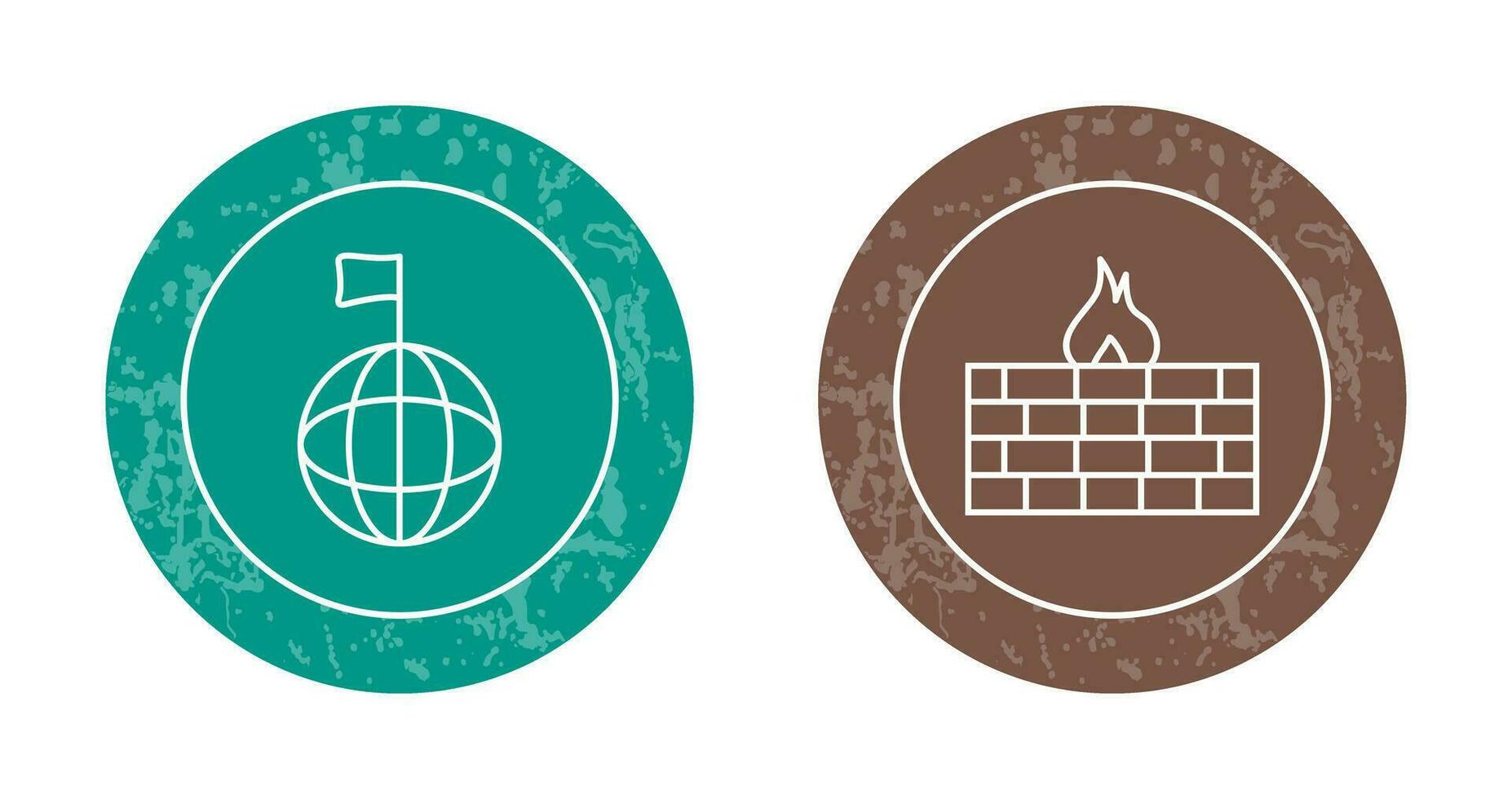 global signal et pare-feu icône vecteur