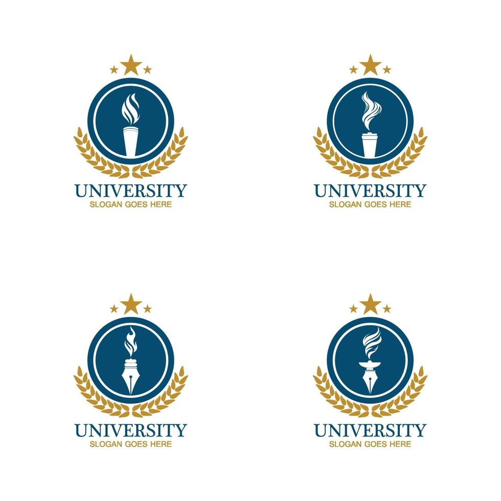 modèle de conception de logo d'université, d'académie, d'école et de cours vecteur