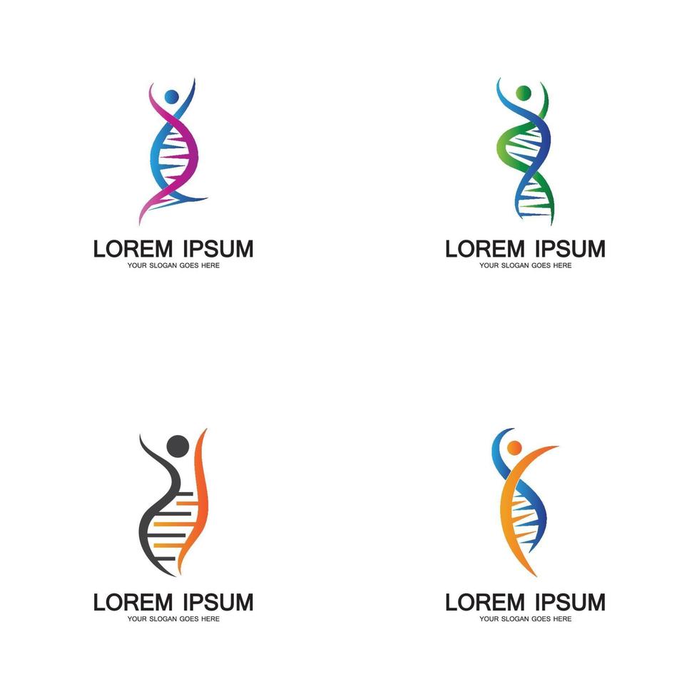 L'icône du logo de l'ADN humain design-vector vecteur