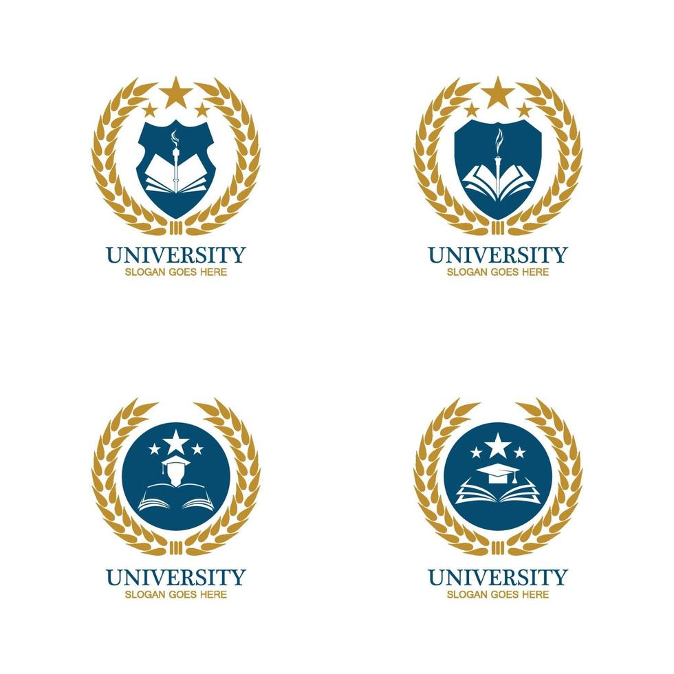 modèle de conception de logo d'université, d'académie, d'école et de cours vecteur