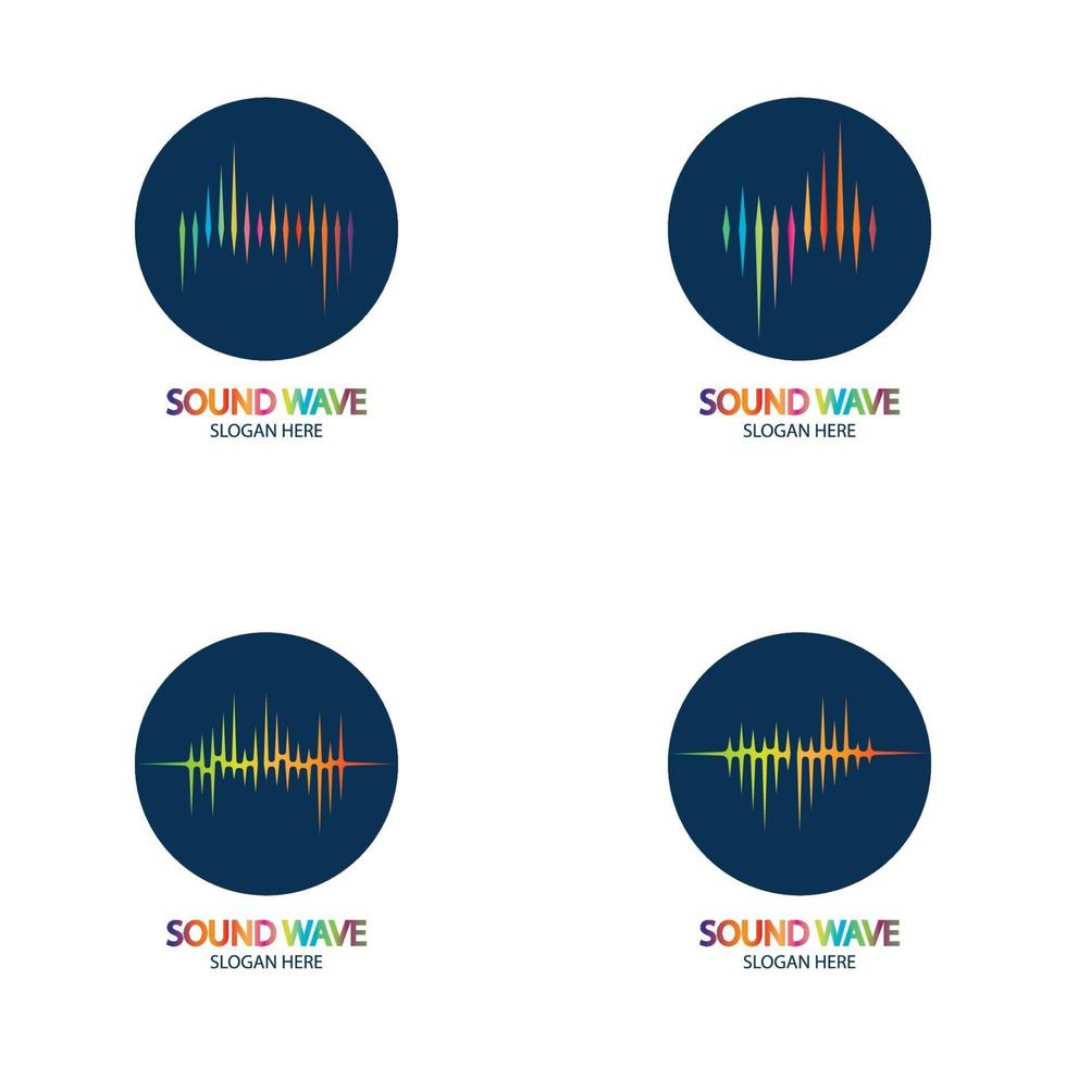 conception d'illustration de logo d'ondes sonores colorées vecteur