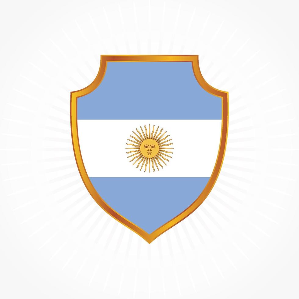 vecteur de drapeau argentin avec cadre de bouclier