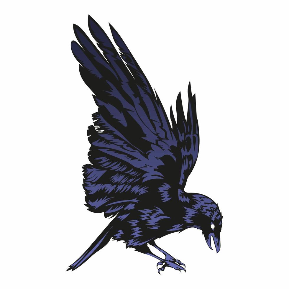 illustration vectorielle de corbeau aile sombre vecteur