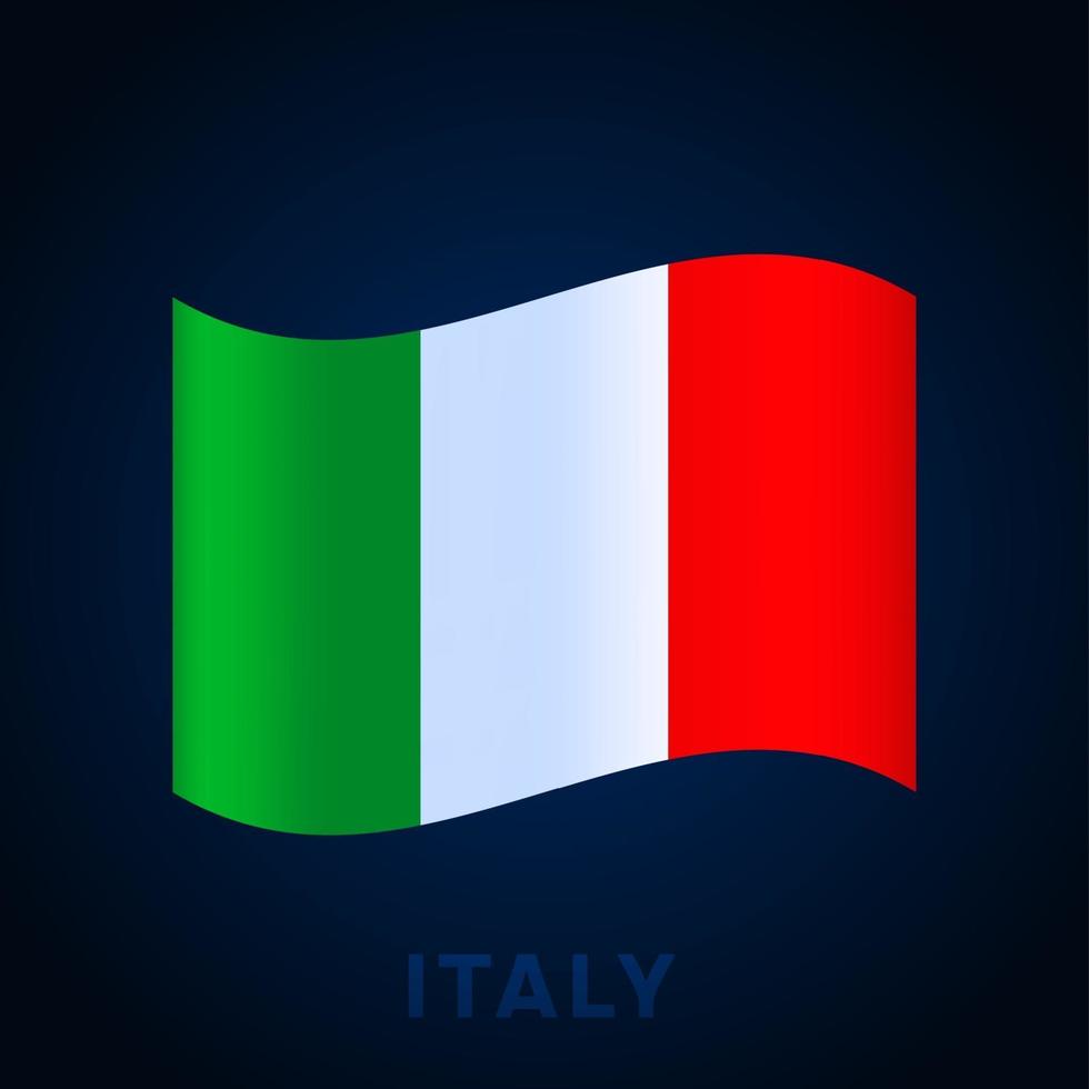 drapeau de vecteur de l'italie. agitant le drapeau national de l'italie isolé