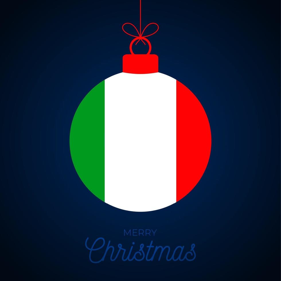 boule de noël nouvel an avec drapeau italien vecteur