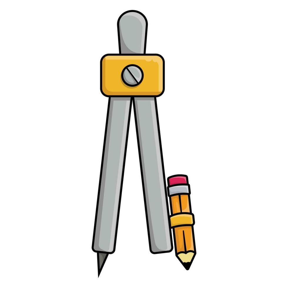 crayon et boussole icône plus de blanc Contexte. coloré conception. vecteur illustration
