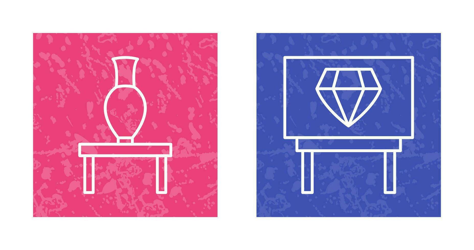 vase exposition et diamant exposition icône vecteur
