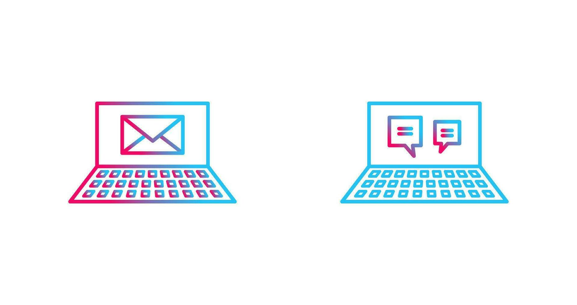 courriels et en ligne conversation icône vecteur