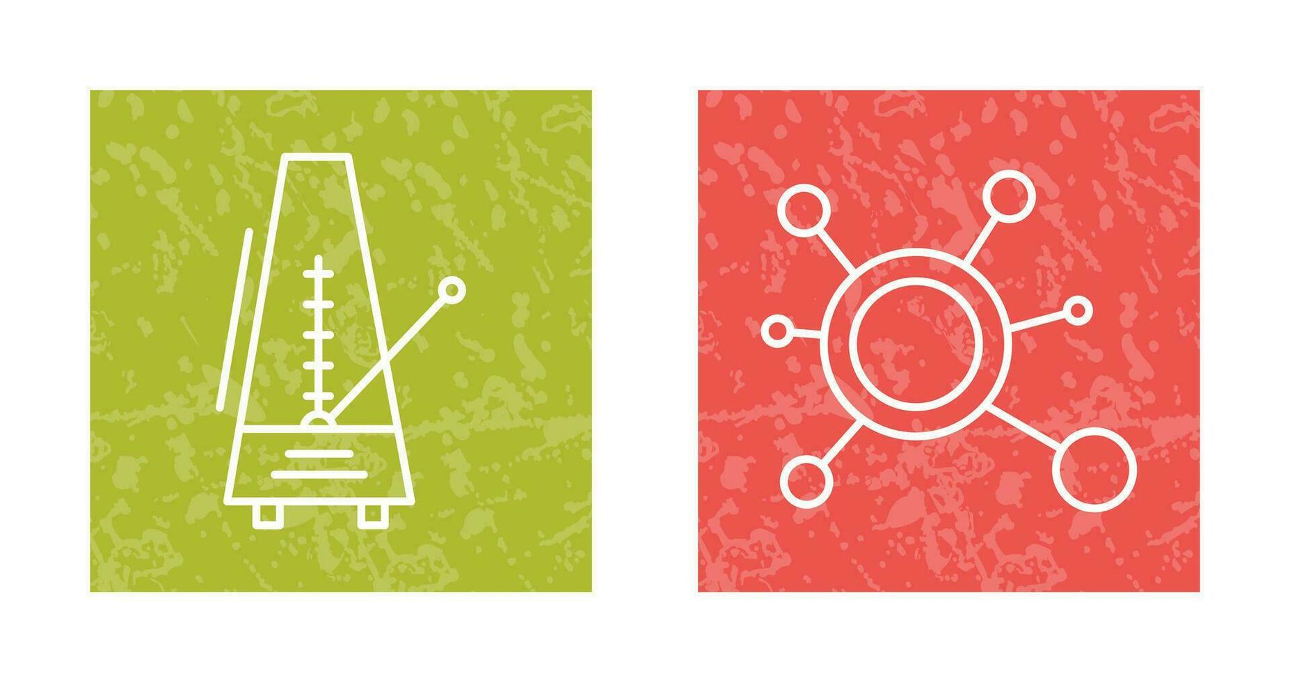 métronome et molécule icône vecteur