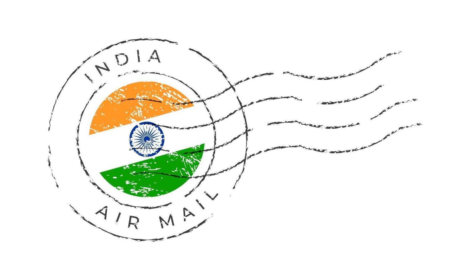 marque d'affranchissement de l'Inde. timbre-poste du drapeau national vecteur