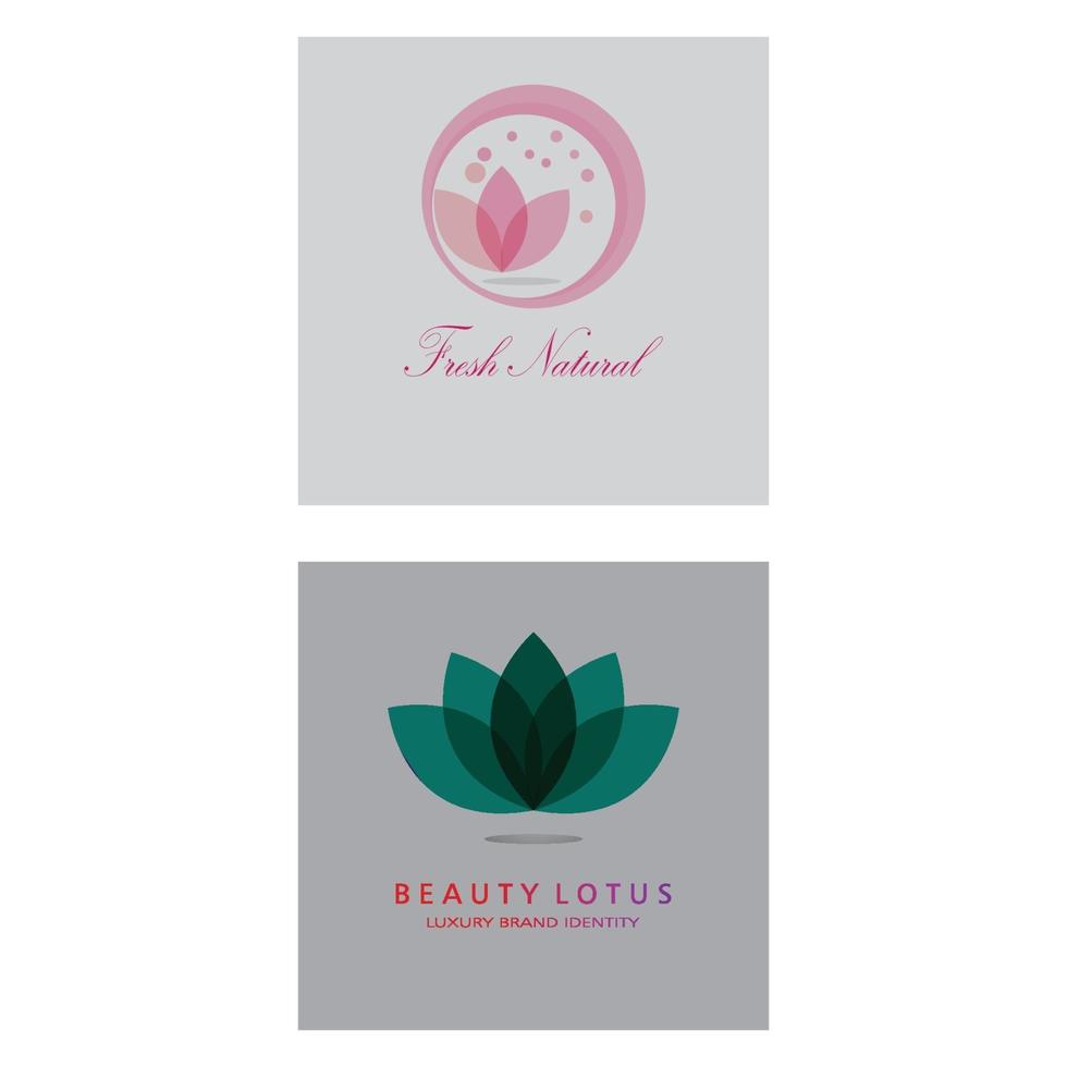 icône de modèle de logo de beauté vecteur fleurs de lotus design