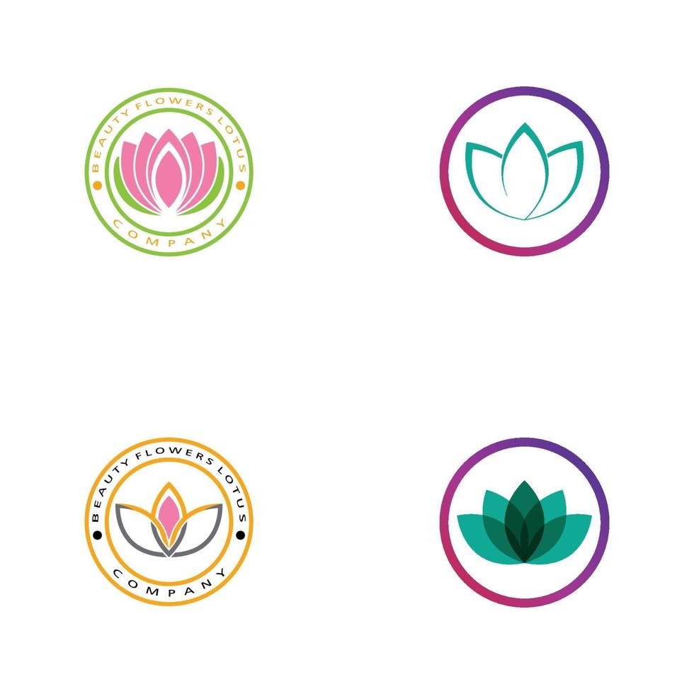 icône de modèle de logo de beauté vecteur fleurs de lotus design