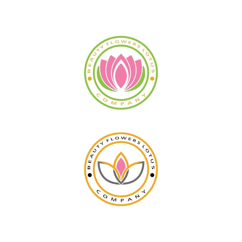 icône de modèle de logo de beauté vecteur fleurs de lotus design