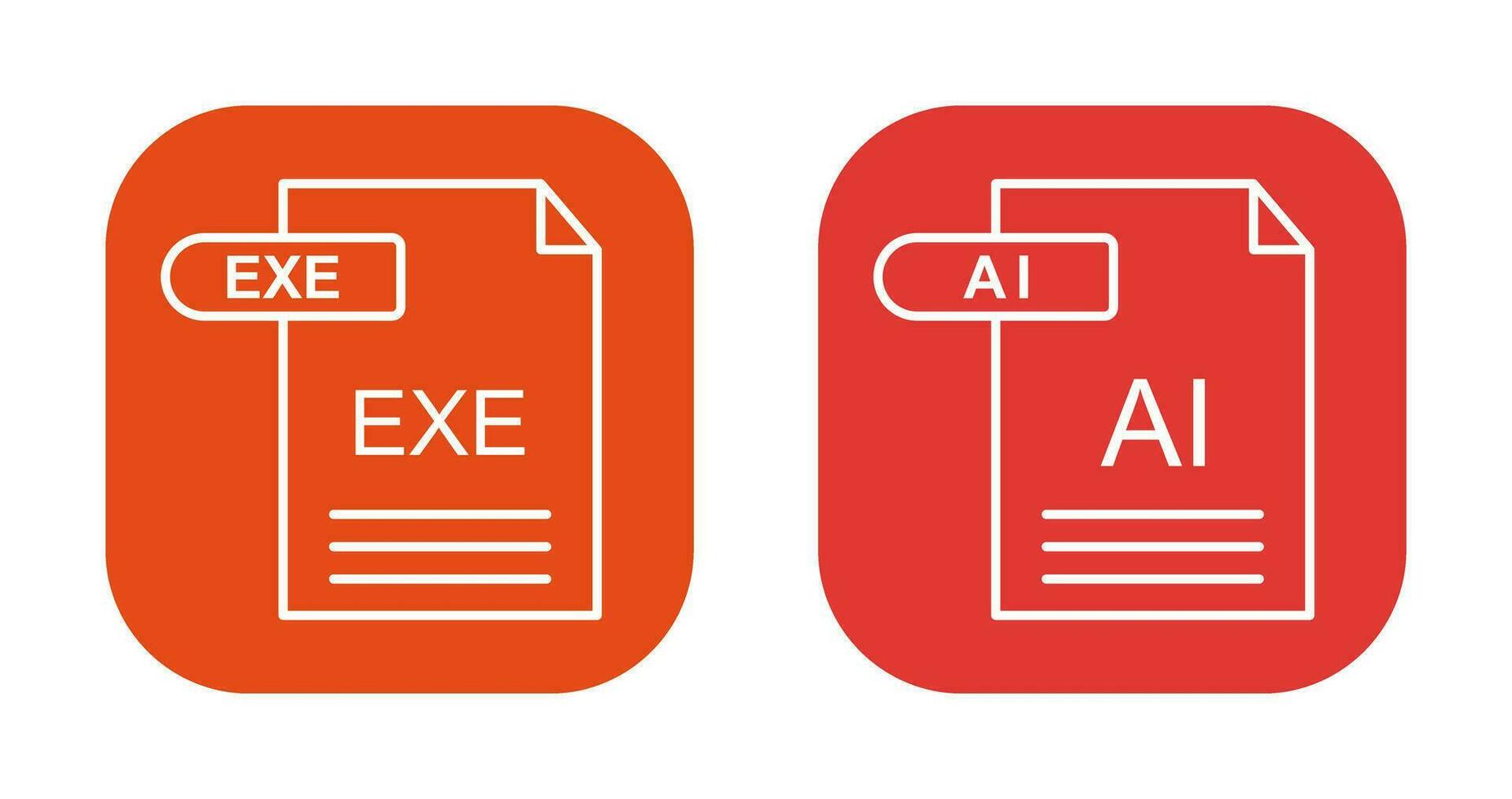 ai et EXE icône vecteur