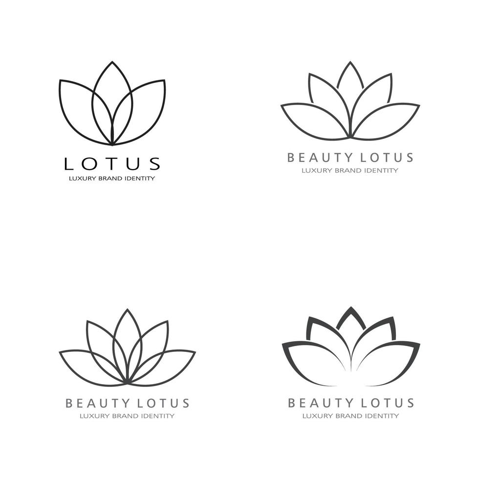 icône de modèle de logo de beauté vecteur fleurs de lotus design