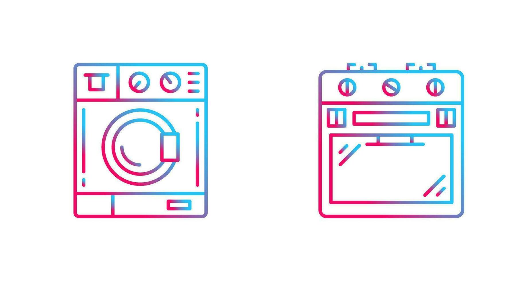 la lessive machine et le fourneau icône vecteur