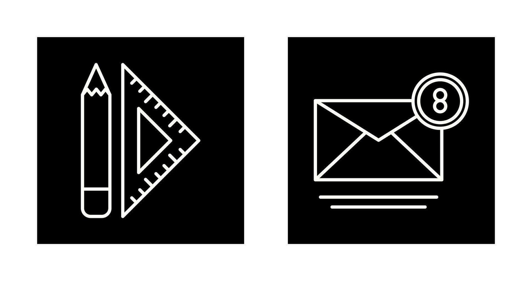 ensemble carré et courrier icône vecteur