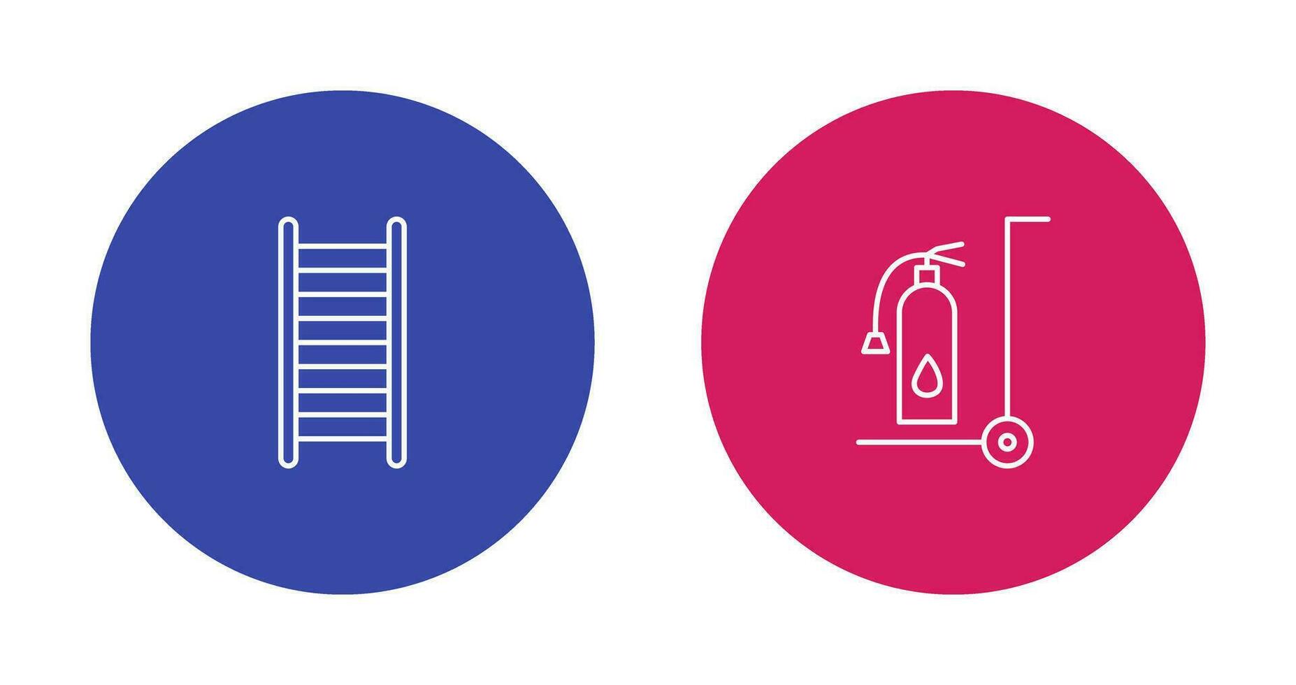 échelles et mobile extincteur icône vecteur