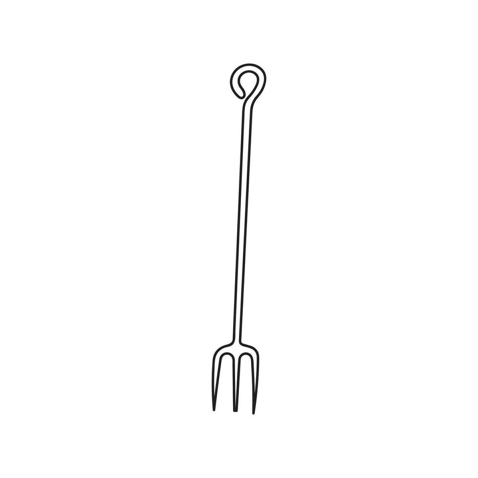main tiré des gamins dessin dessin animé vecteur illustration ancien grillage fourchette isolé dans griffonnage style