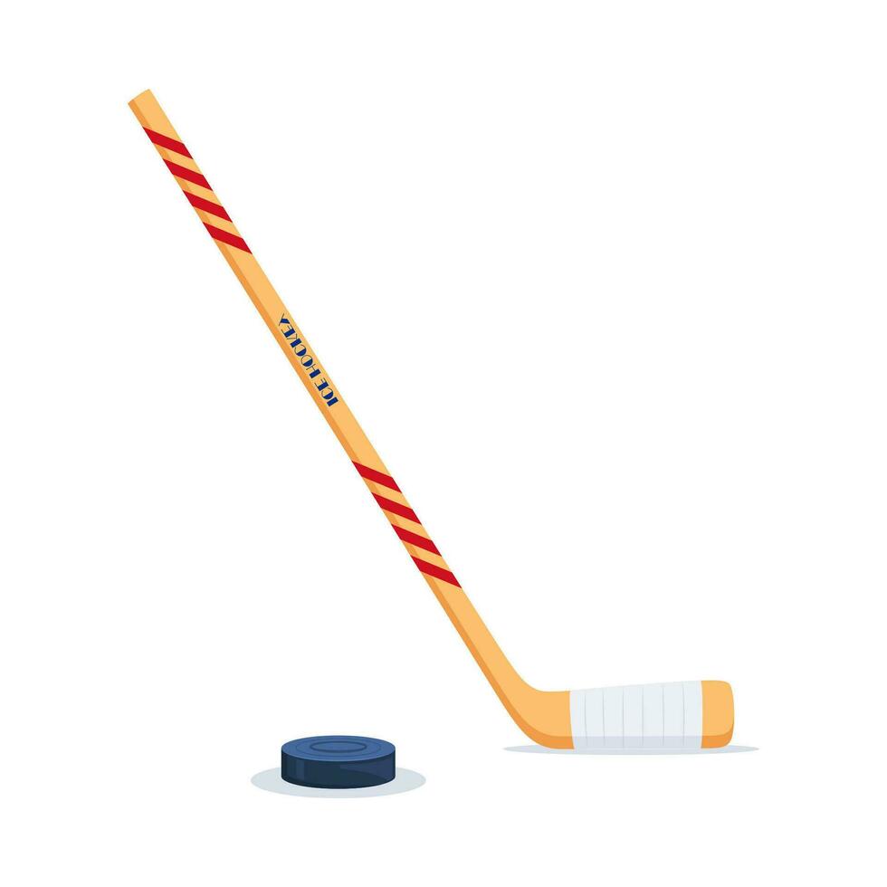 la glace le hockey palet et bâton. sport symbole. vecteur illustration isolé sur blanc Contexte.