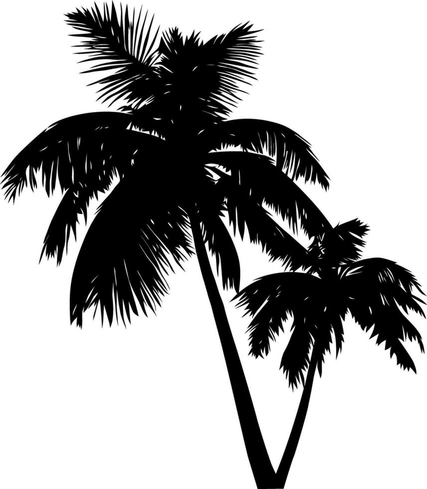 paume arbre silhouette isolé sur blanc Contexte. vecteur illustration.