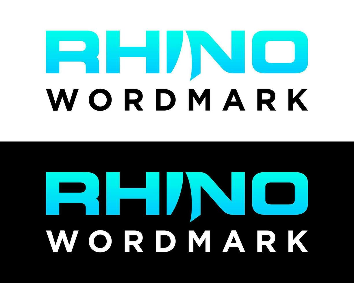 lettre dans mot-symbole rhinocéros klaxon logo conception. vecteur