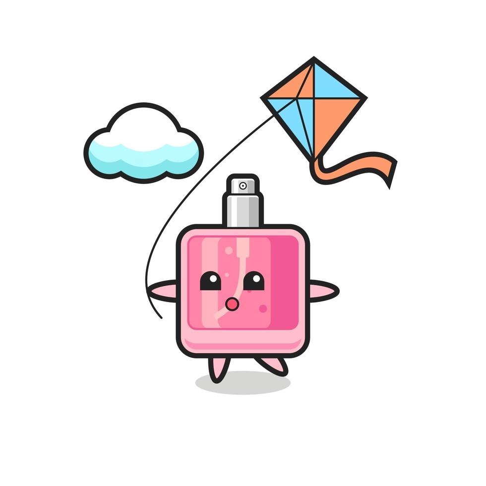 illustration de mascotte de parfum joue au cerf-volant vecteur