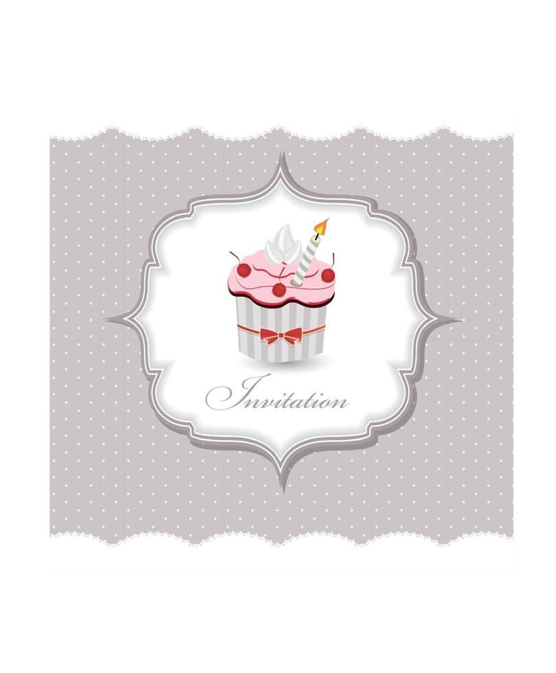 illustration vectorielle de carte d'invitation cupcake vecteur