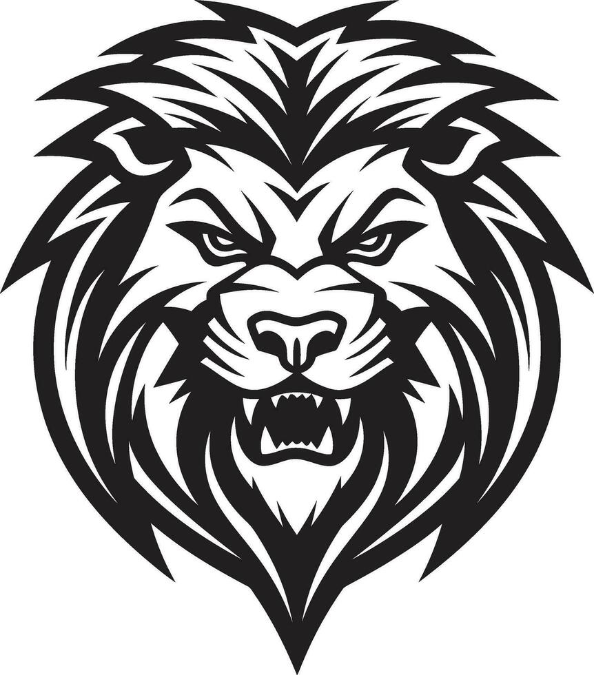 lisse Puissance le Lion icône emblème chasse pour excellence une noir Lion vecteur logo