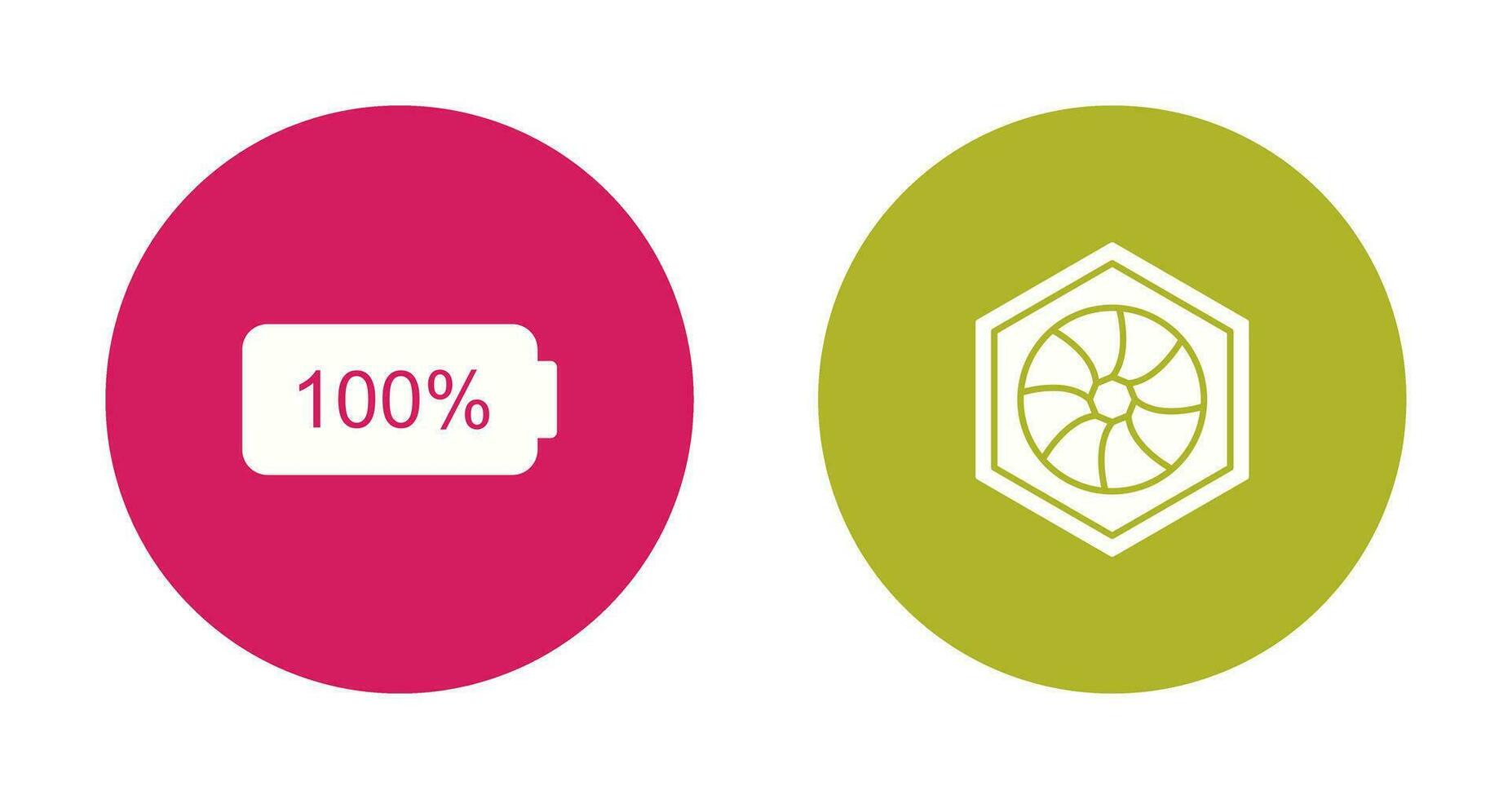 plein batterie et hexagonal diaphragme icône vecteur