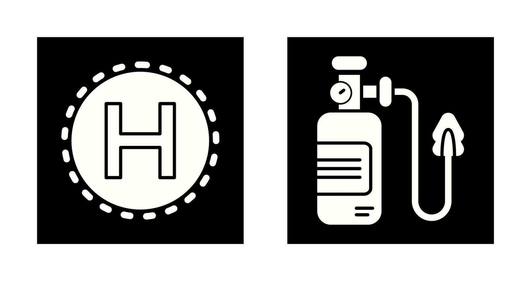 héliport et oxygène icône vecteur