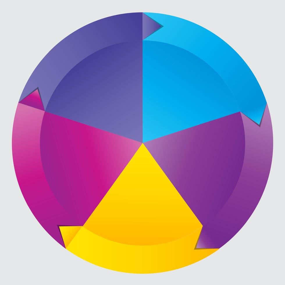 concept de bannières circulaires colorées avec des flèches vecteur