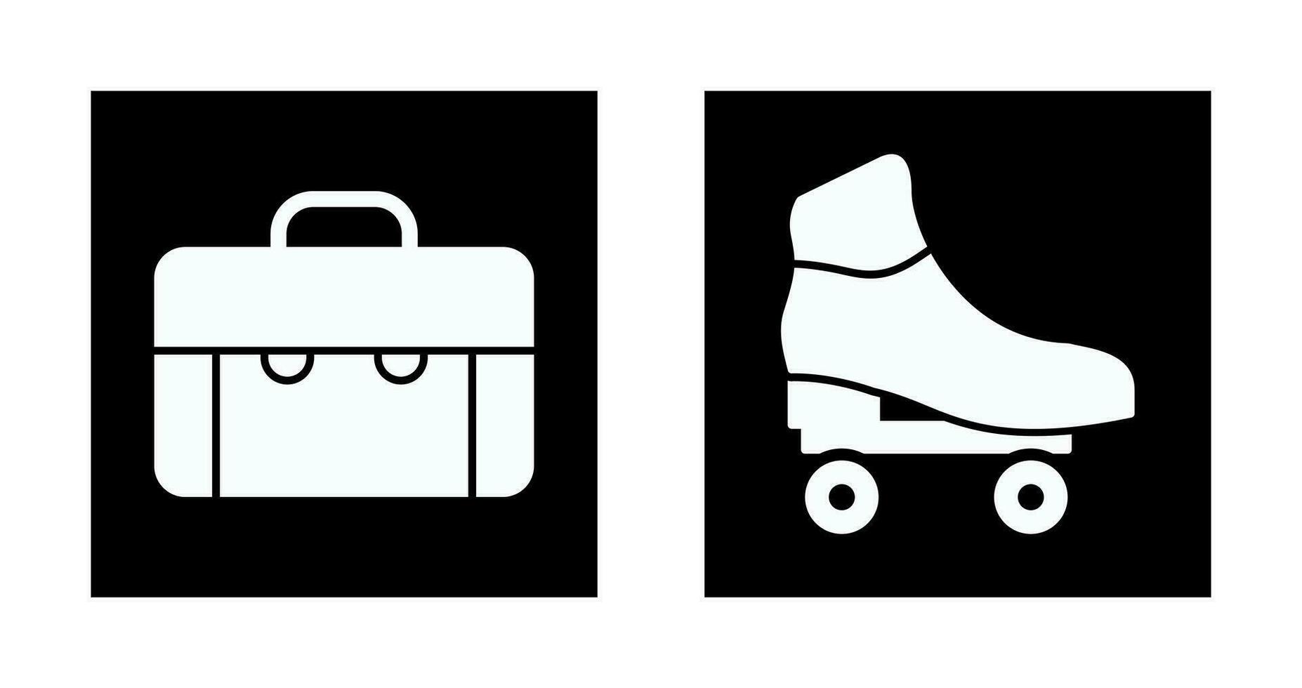valise et patins icône vecteur