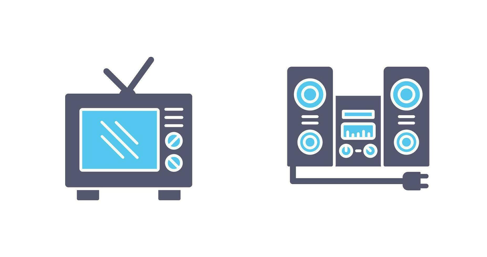 vieux la télé et stéréo icône vecteur