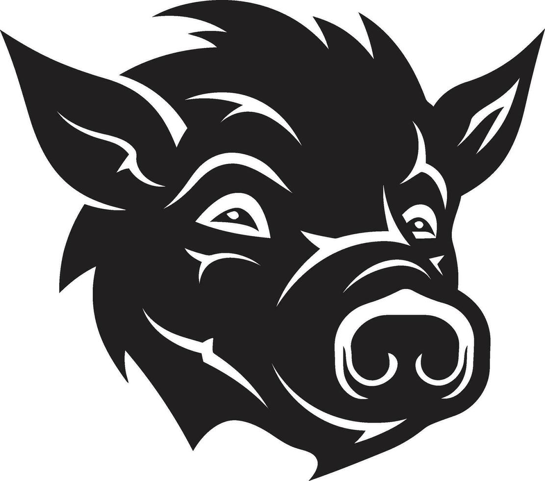 espiègle porc logo art lisse porc profil symbole vecteur