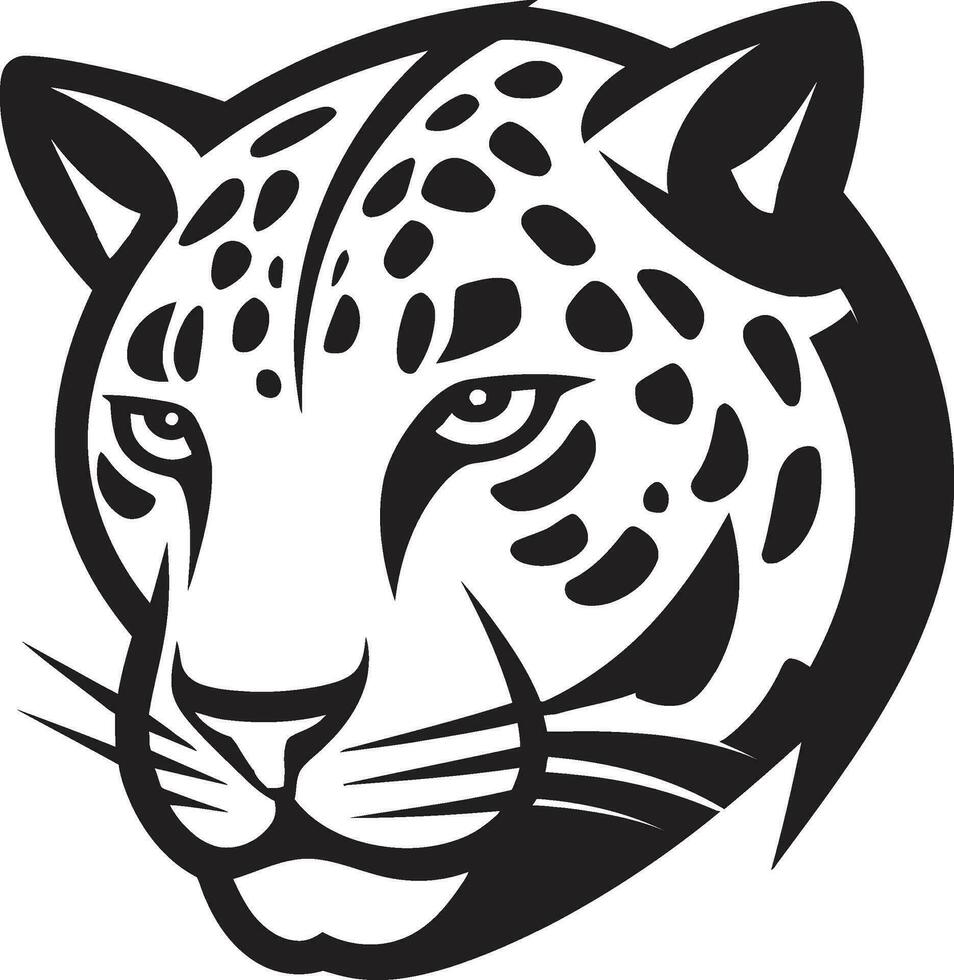 le féroce chasseur noir vecteur léopard emblème élégance dans le sauvage noir léopard icône