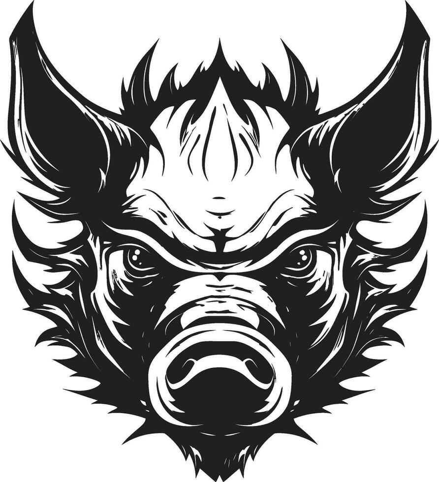 capricieux porcin silhouette espiègle porc profil symbole vecteur