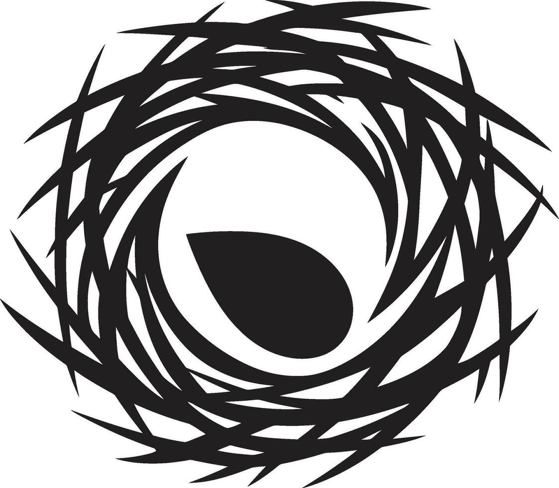 esthétique havre noir oiseau nid logo artistique nidification noir vecteur oiseau nid emblème