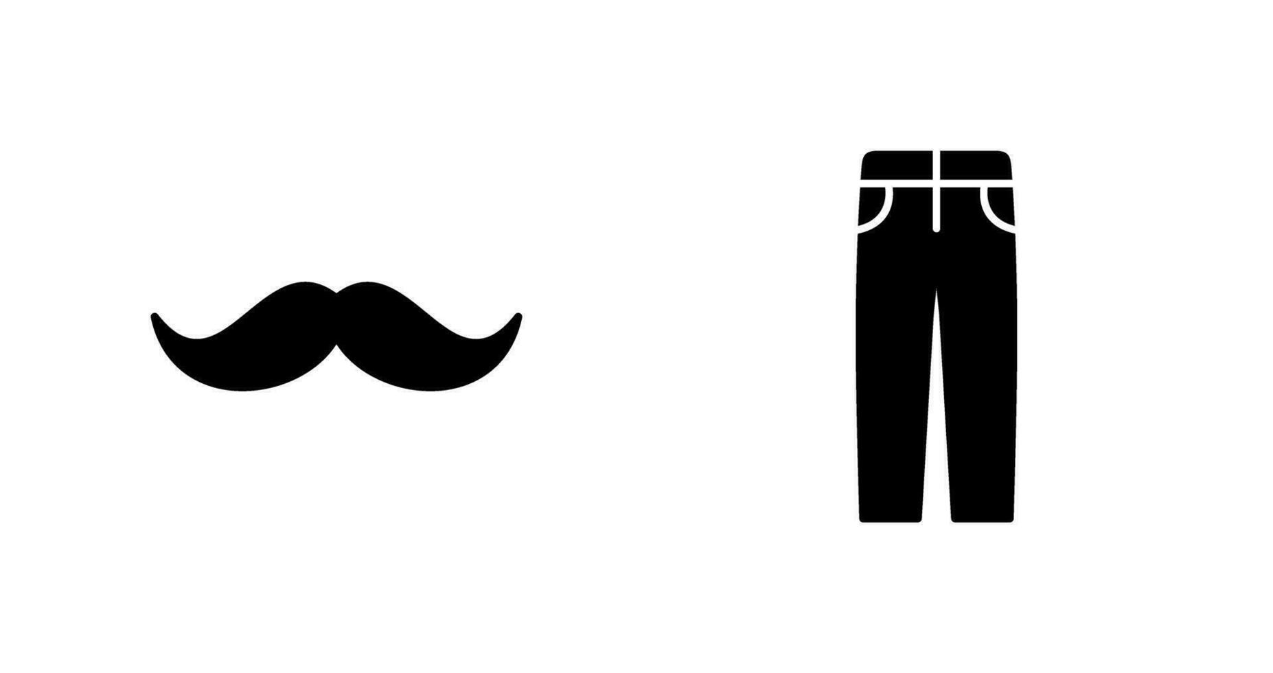 moustache Hommes un pantalon icône vecteur