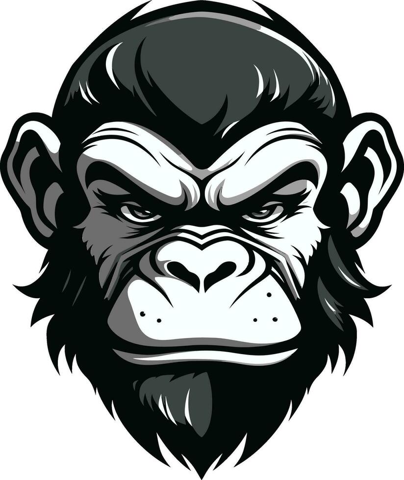 mystique de le primate noir vecteur chimpanzé icône artistique simplicité le noir chimpanzé symbole
