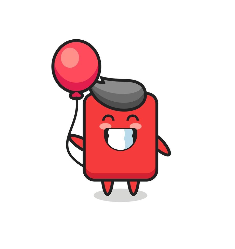 illustration de mascotte de carton rouge joue au ballon vecteur