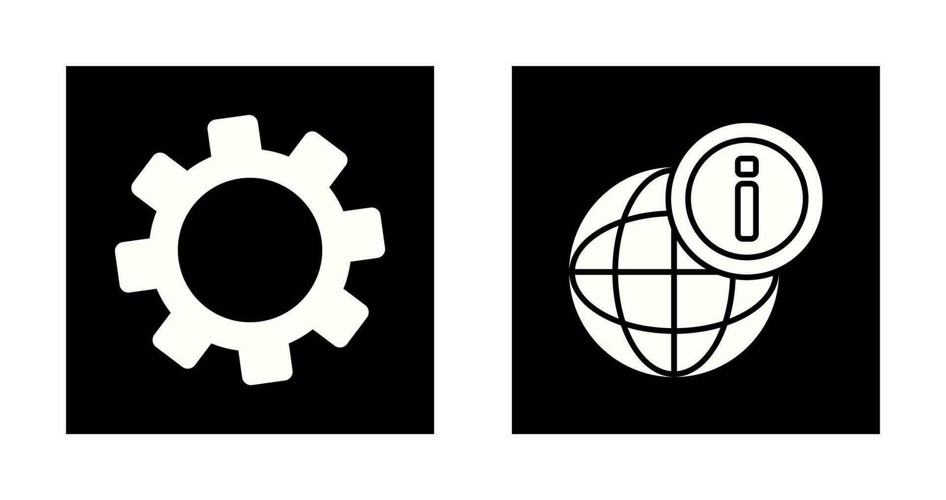 roue dentée et monde icône vecteur